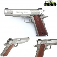 Pistola A Co2 Colt 1911 Scarrellante Silver/brown Cybergun (180530) Pistola A Co2 Colt 1911 Scarrellante Silver/brown Cybergun (180530)