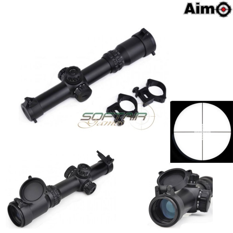Tactical Ottica 1-4x24se Black Reticolo Rosso/verde Aim-o (ao3044-bk)