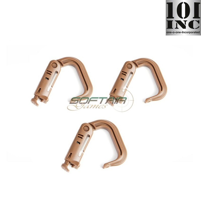 Set 3 Moschettoni Grimloc Coyote 101 Inc (inc-259136-set-ct)