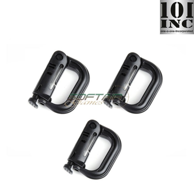 Set 3 Moschettoni Grimloc Black 101 Inc (inc-259136-set-bk)