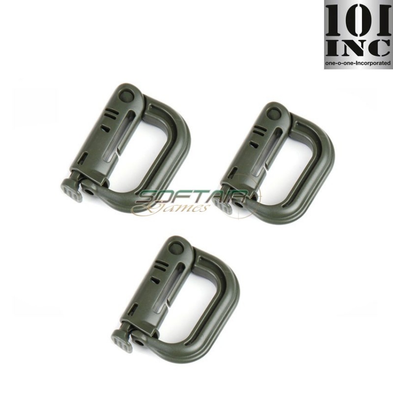 Set 3 Grimloc Carabiners Green 101 Inc (inc-259136-set-gr)