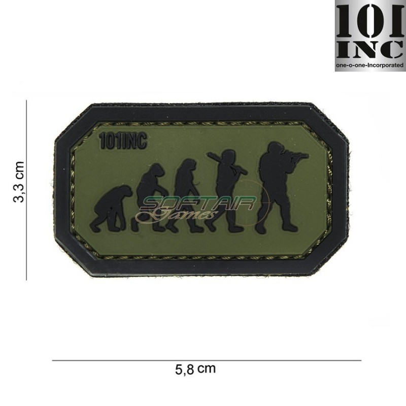 Patch 3d Pvc Airsoft Evolution Green/black 101 Inc (inc-444100-3927)