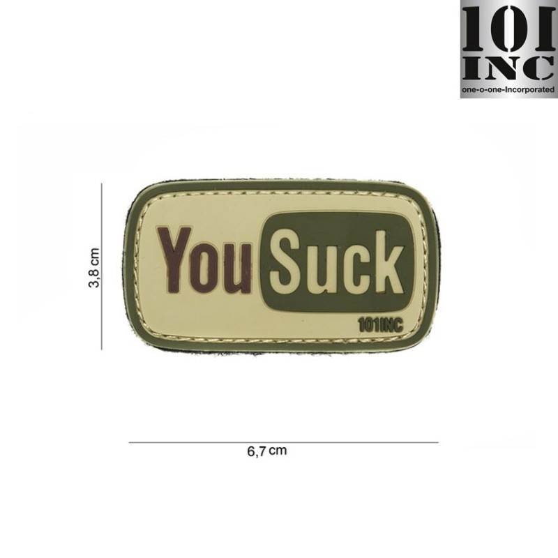 Patch 3d Pvc You Suck Green 101 Inc (inc-14069)