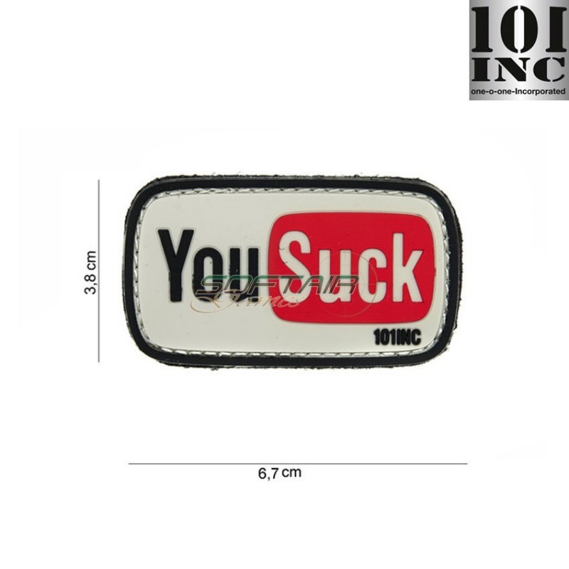 Patch 3d Pvc You Suck White/black 101 Inc (inc-14067)