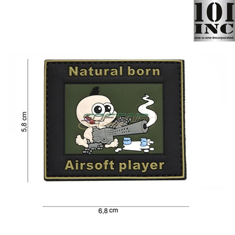 Patch 3d Pvc Natural Born Black/green 101 Inc (inc-15046)