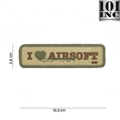 Patch 3d Pvc I Love Airsoft Coyote 101 Inc (inc-444130-4081)