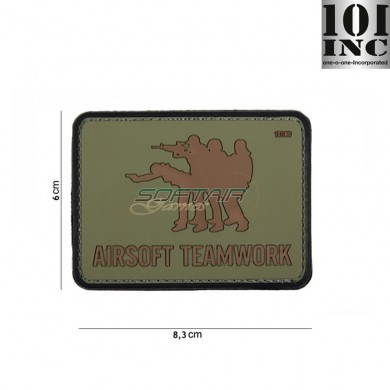 Patch 3d Pvc Airsoft Teamwork Green 101 Inc (inc-444130-4084)