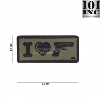 Patch 3d Pvc I Love My Sidearm Green 101 Inc (inc-444130-4087)