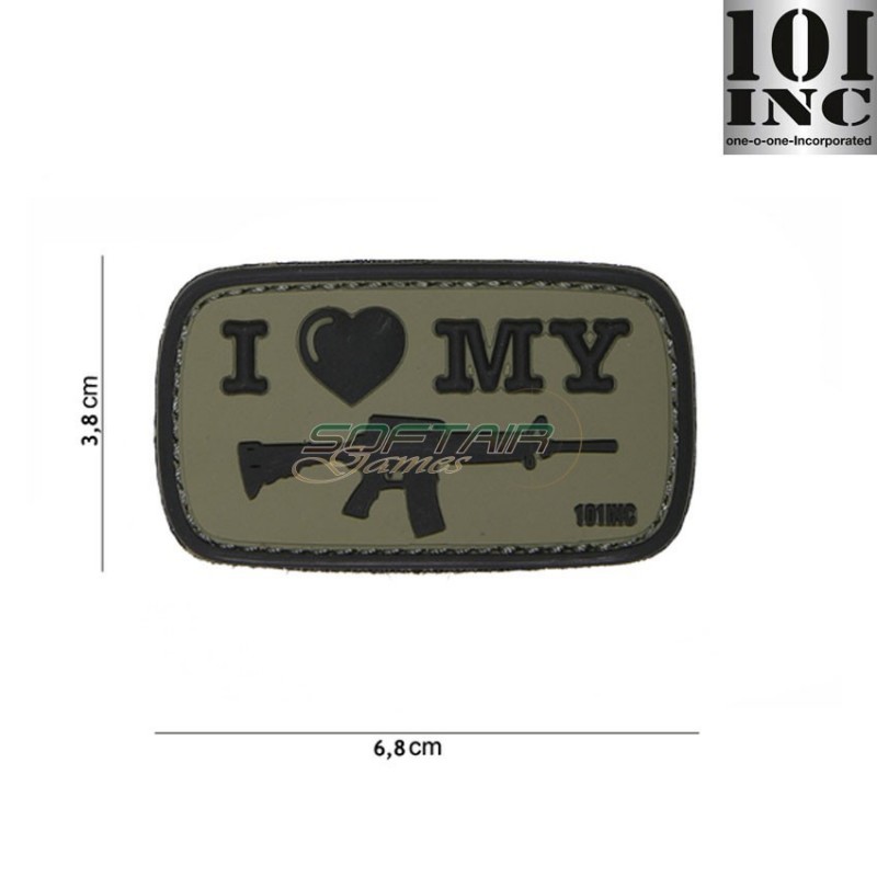 Patch 3d Pvc I Love My M4 Green 101 Inc (inc-16058)