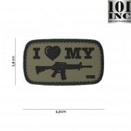 Patch 3d Pvc I Love My M4 Green 101 Inc (inc-16058)