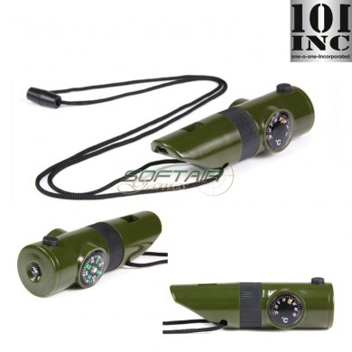 Tactical Whistle 7 In 1 Green 101 Inc (inc-469115)