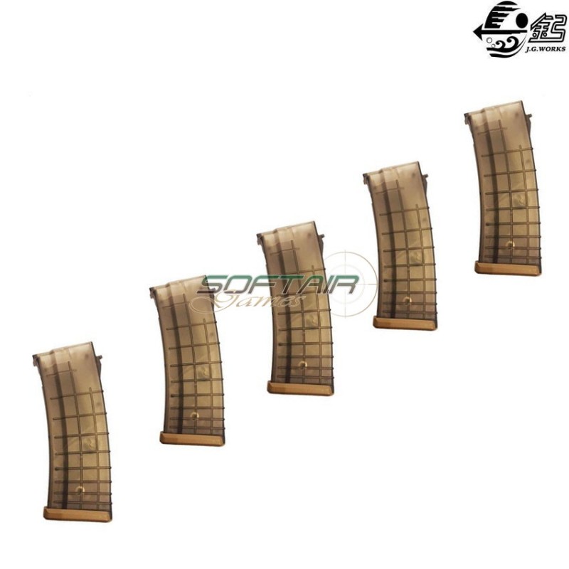 Set 5 Hi-cap Magazines 460bb For Ak Pts Type T-tan Jing Gong (jg-m-a4-set) Set 5 Hi-cap Magazines 460bb For Ak Pts Type T-tan Jing Gong (jg-m-a4-set)