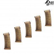 Set 5 Hi-cap Magazines 460bb For Ak Pts Type T-tan Jing Gong (jg-m-a4-set) Set 5 Hi-cap Magazines 460bb For Ak Pts Type T-tan Jing Gong (jg-m-a4-set)