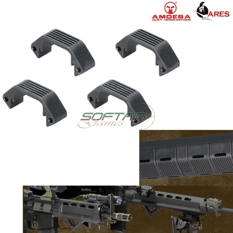 Set 4 Pezzi Half Cover Per Handguard Unit Black Ares Amoeba (ar-dh015b)