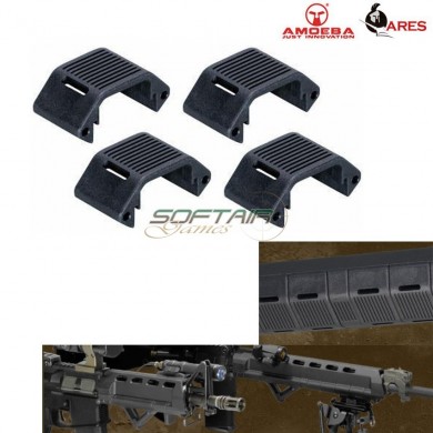 Handguard Unit Set 4 Pieces Standard Cover Black Ares Amoeba (ar-dh013b)