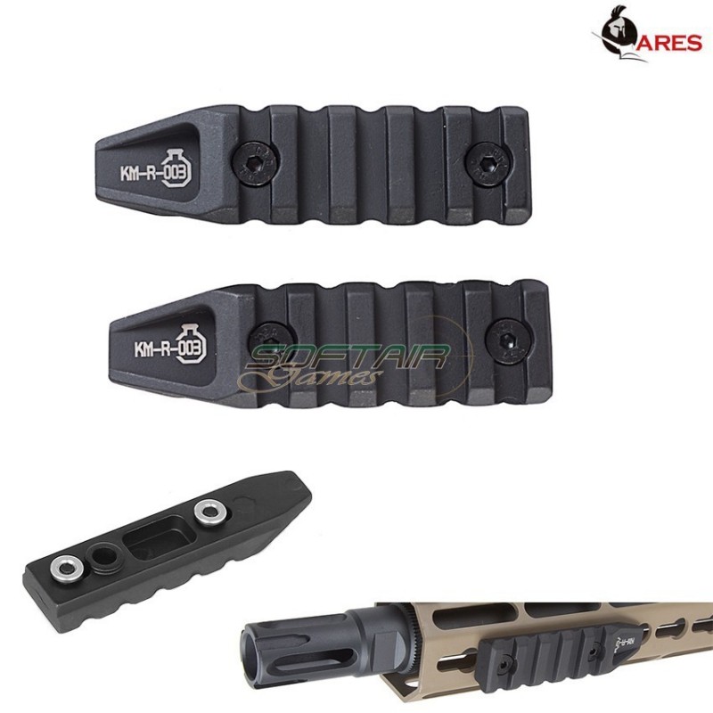 Set 2 Pieces 3 Inches Keymod Rail Black Ares (ar-r03)