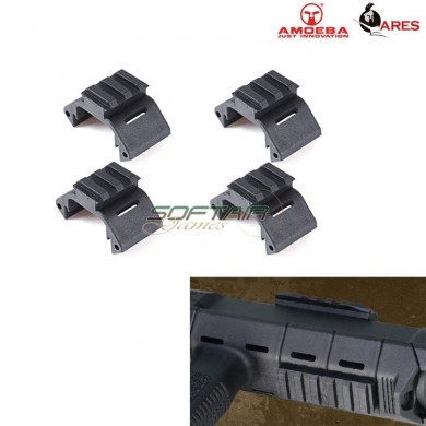 Set 4 Pezzi Cover Rail Black Per Handguard Unit Ares Amoeba (ar-dh011b)