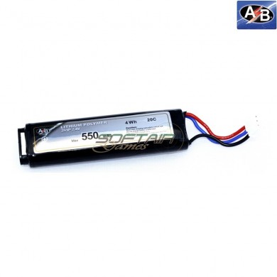 Batteria Lipo 550mah 7.4v 20c Per Pistole Elettriche Action Batteries (ab2s55n20)