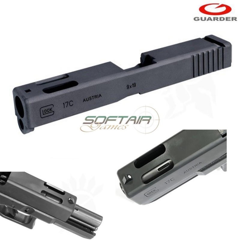 Type 28 Aluminum Slide Black For Glock Marui 17 Custom Guarder (glk-28-bk)