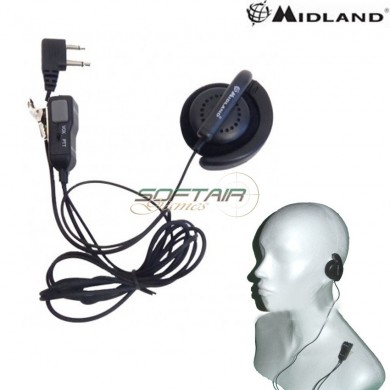 Ma24-l Microfono Auricolare Per Midland Modello Mini Midland (c517.02)