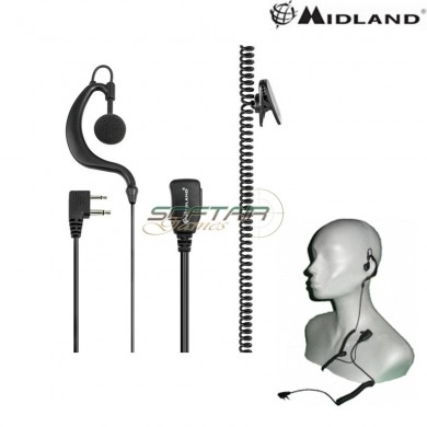 A21m Auricolare/microfono Per Midland Modello Padiglione Midland (c858)
