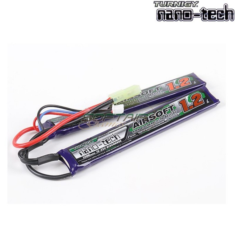 Batteria Lipo Connettore Tamiya 1200mah 7.4v 15~25c Turnigy Nano-tech (17277/1222)