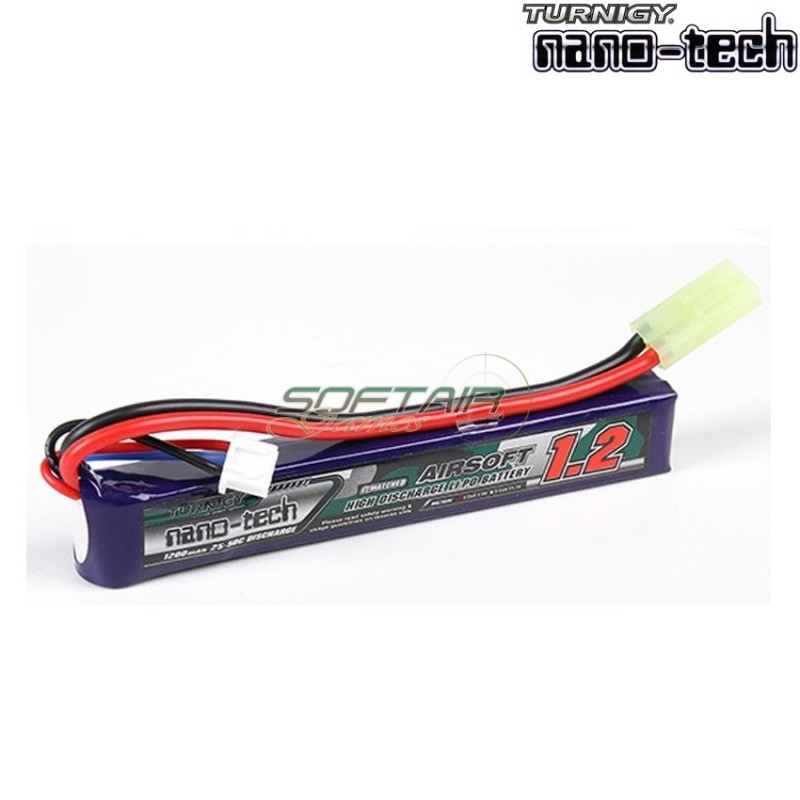 Batteria Lipo Connettore Tamiya 1200mah 7.4v 25~50c Turnigy Nano-tech (1251)