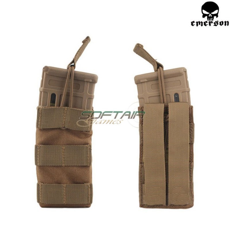 Single 5.56 Open Top Magazine Pouch Coyote Brown  Emerson (em6353cb)