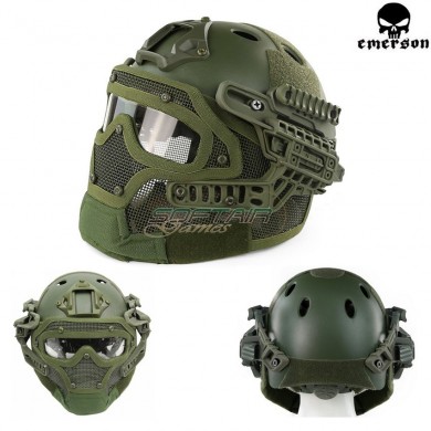 G4 System Pj Helmet + Full Mask Olive Drab Emerson (em9197od)