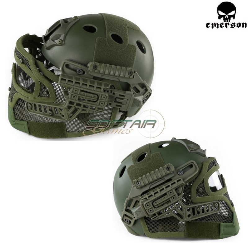 G4 System Pj Helmet + Full Mask Olive Drab Emerson (em9197od)