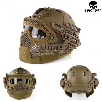 G4 System Pj Helmet + Full Mask Coyote Brown Emerson (em9197cb)