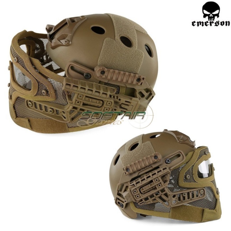 G4 System Pj Elmetto + Maschera Completa Coyote Brown Emerson (em9197cb)