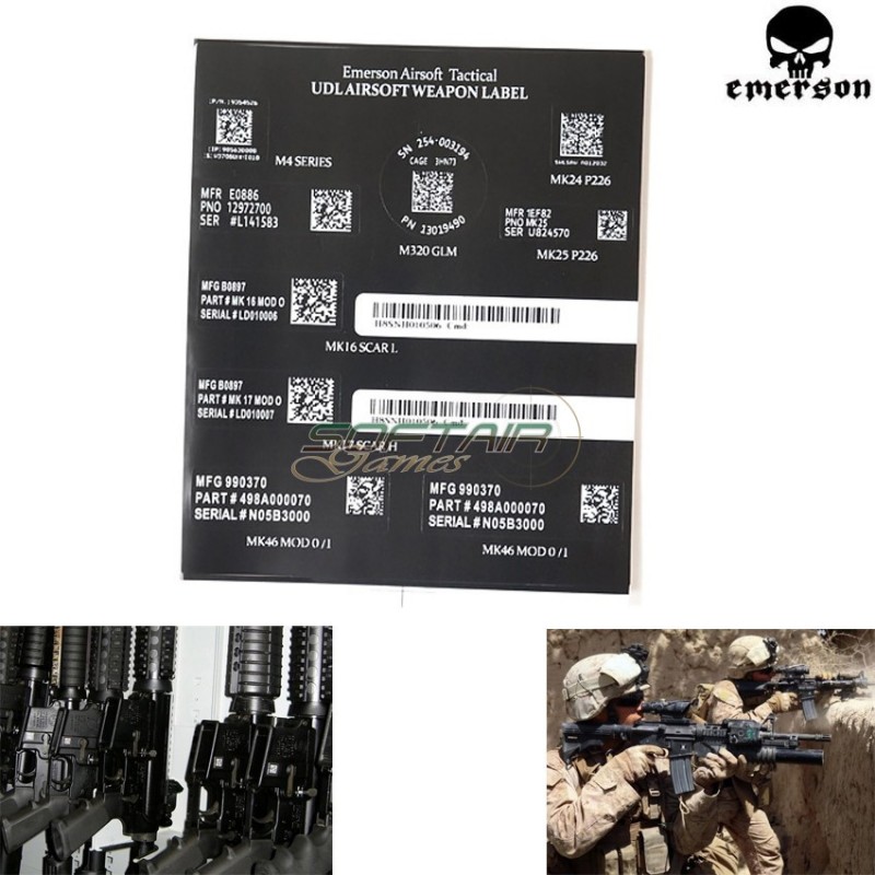 Airsoft Weapon Label Stickers Emerson (em7906) Airsoft Weapon Label Stickers Emerson (em7906)
