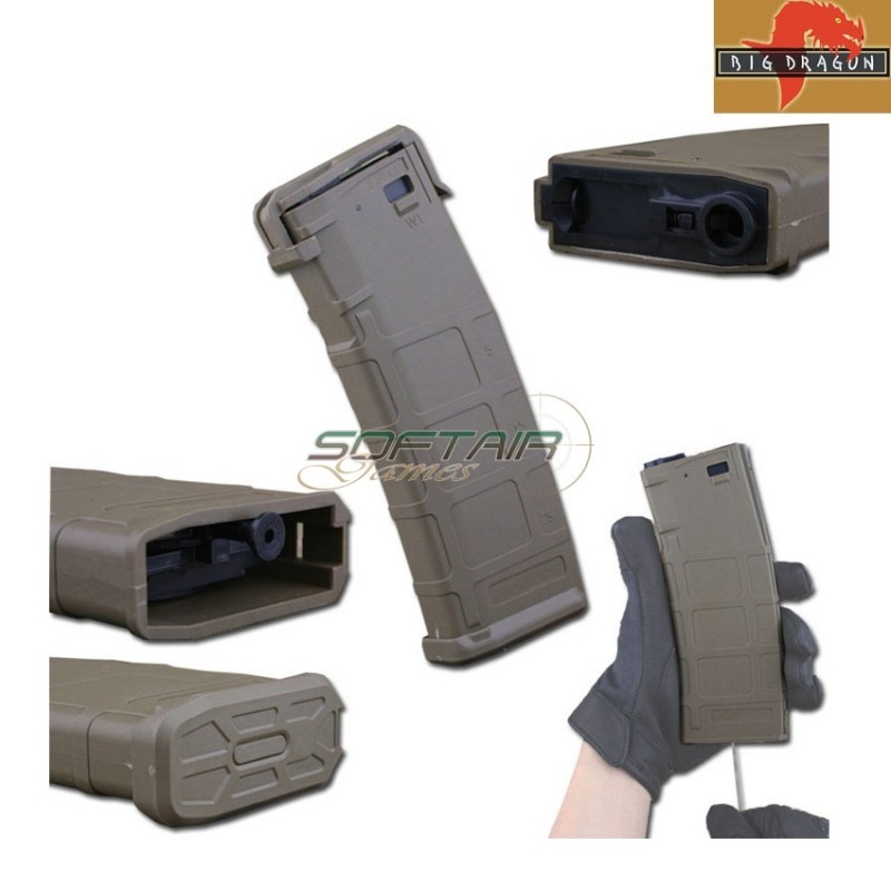 Hi-cap Magazine M4 Flash 360bb P-mag Dark Earth Big Dragon (bd4229de)