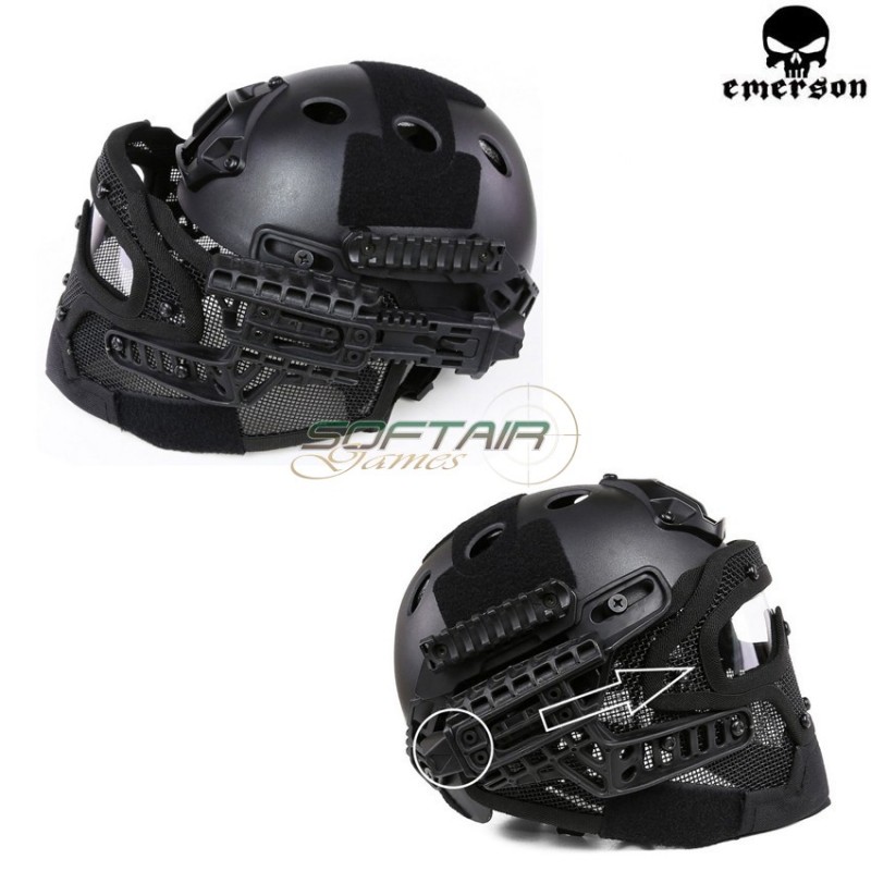 G4 System Pj Helmet + Full Mask Black Emerson (em9197bk)