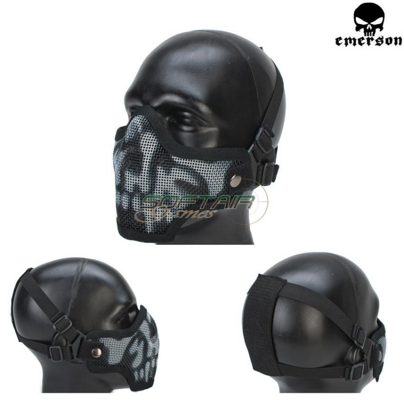 Maschera Iron Face Striker Black Ghost Emerson (em6599bkgt)