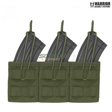 Triple Fast Open Ak Magazines Pouch Olive Drab Warrior Assault Systems (w-eo-tmop-ak-od)