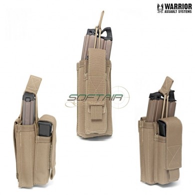 Single Open 5.56mm & 9mm Magazine Pouch Coyote Tan Warrior Assault Systems (w-eo-smop-sp-ct)
