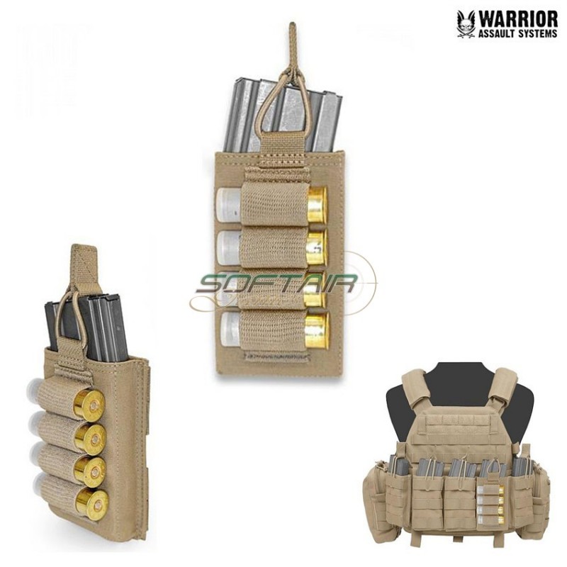 Single Open 5.56 Shotgun Pouch Coyote Tan Warrior Assault Systems (w-eo-smop-bsg-ct)