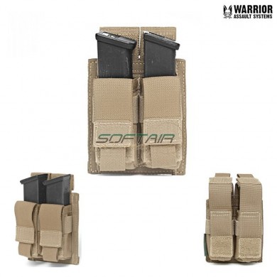 Double 9mm Pistol Magazines Pouch Coyote Tan Warrior Assault Systems (w-eo-dpda-9-ct)