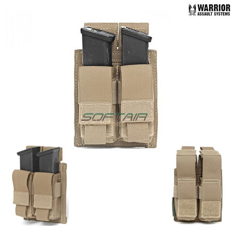 Tasca Doppia Action 9mm Caricatori Pistola Coyote Tan Warrior Assault Systems (w-eo-dpda-9-ct)