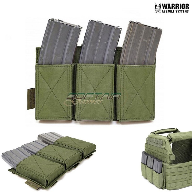 Emp Triple Elastic Magazine Pouch Olive Drab Warrior Assault Systems (w-eo-temp-od)