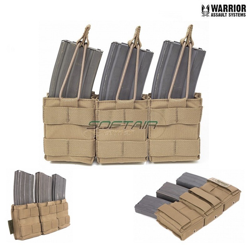 Tasca Snap Tripla Porta Caricatori M4 5.56mm Coyote Tan Warrior Assault Systems (w-eo-tsmp-ct)