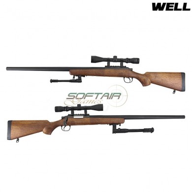 Sniper Spring Rifle Full Set Vsr10 Long Barrel Wood Well (mb03wfull)