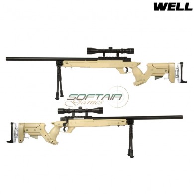 Sniper Spring Rifle Full Set L96 Tactical Karabiner Mauser Tan Well (mb05tfull)