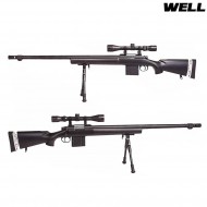 Sniper Spring Rifle Full Set M24 Sws Sniper Black Well (mb4405-bk-full) Sniper Spring Rifle Full Set M24 Sws Sniper Black Well (mb4405-bk-full)