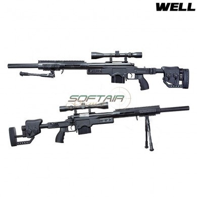 Fucile A Molla Full Set Msr Socom Type Sniper Black Well (mb4410d-bk)