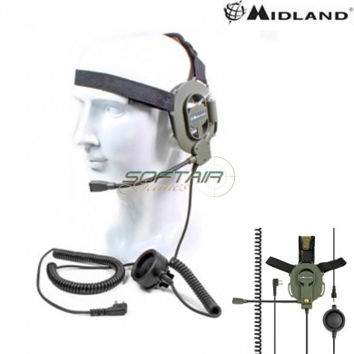 Bow-m Evo Headset Military Tactical For Kenwood Midland (c1046.03)