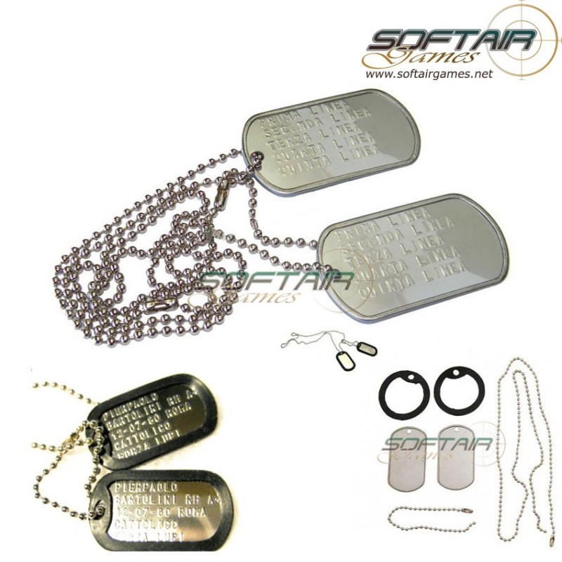 Coppia Piastrine Dog Tag Personalizzate Metallo (dog-tag)