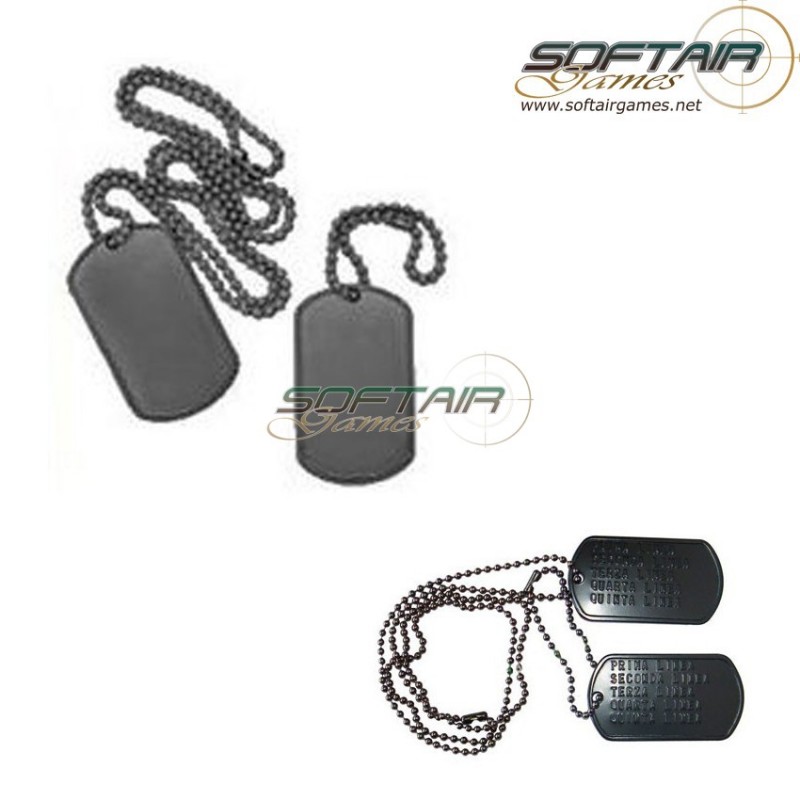  Couple Plates Dog Tags Black Personalized Metal (dog-tags)